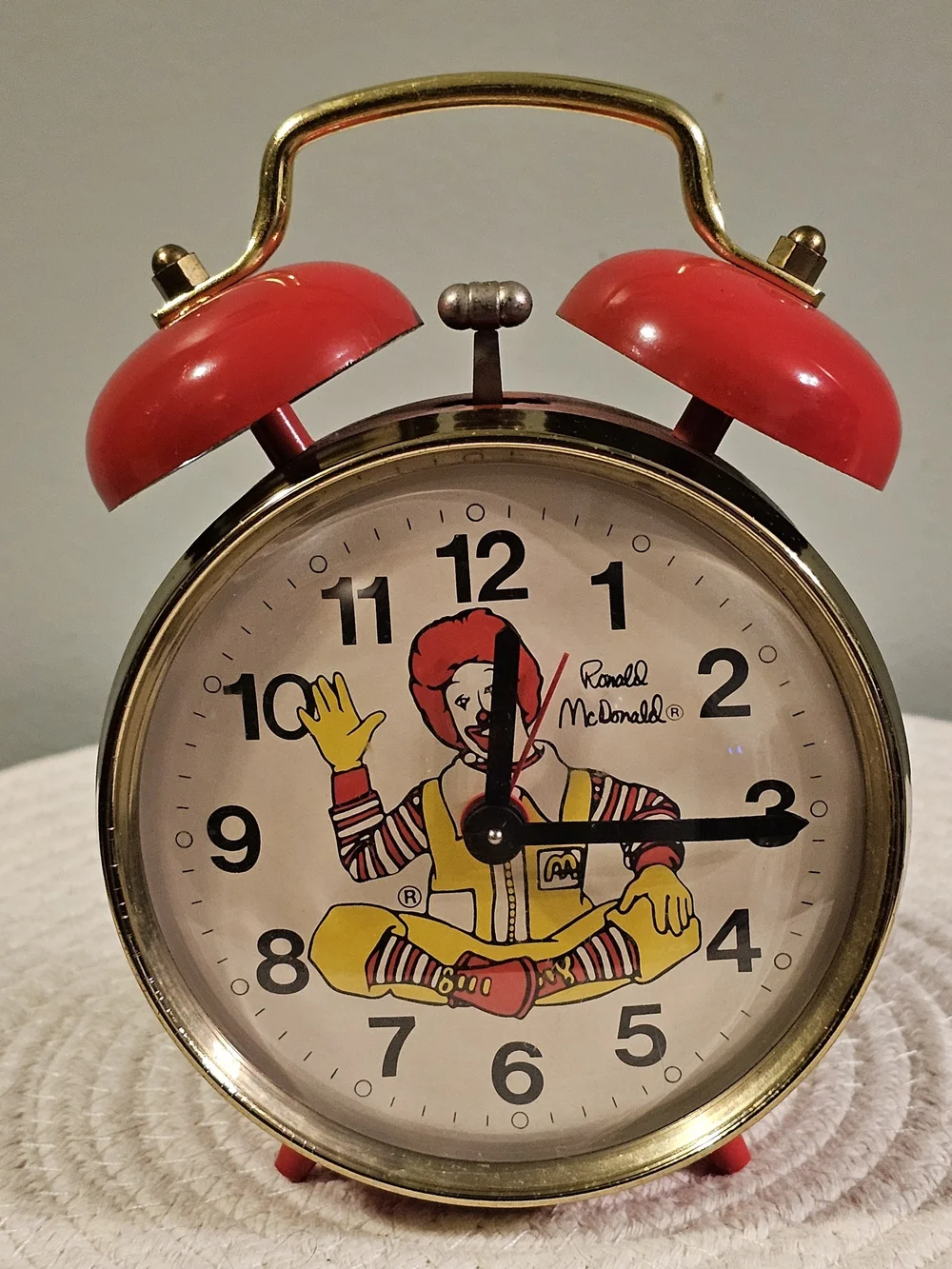 Ronald McDonald Vintage Two-Bell McDonald's Alarm Clock Made In Brazil